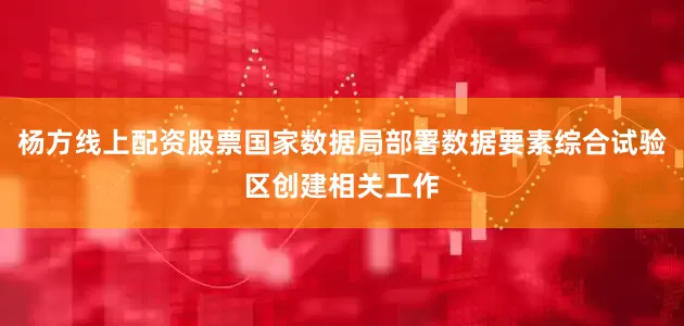 杨方线上配资股票国家数据局部署数据要素综合试验区创建相关工作